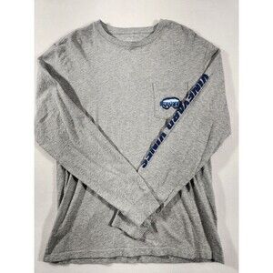 Vineyard Vines T Shirt Adult Med Heather Gray Pocket Tee Ski Goggles Long Sleeve